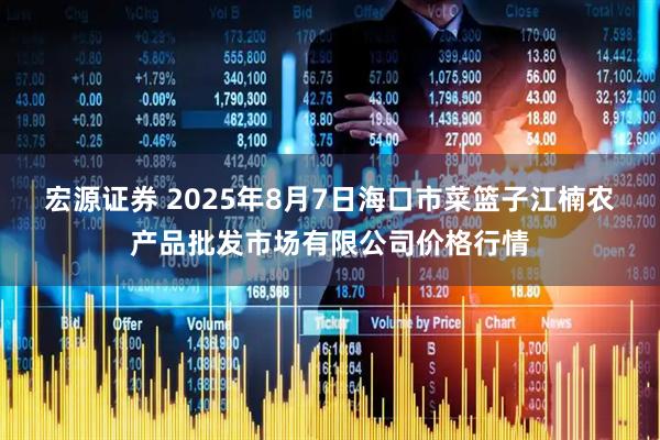 宏源证券 2025年8月7日海口市菜篮子江楠农产品批发市场有限公司价格行情